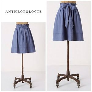 Anthropologie Chambray High Waist Skirt